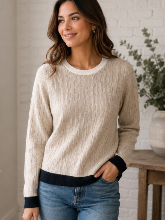 LOFT Sweaters - Ann Taylor LOFT Cable Knit Crew Sweater, Size M